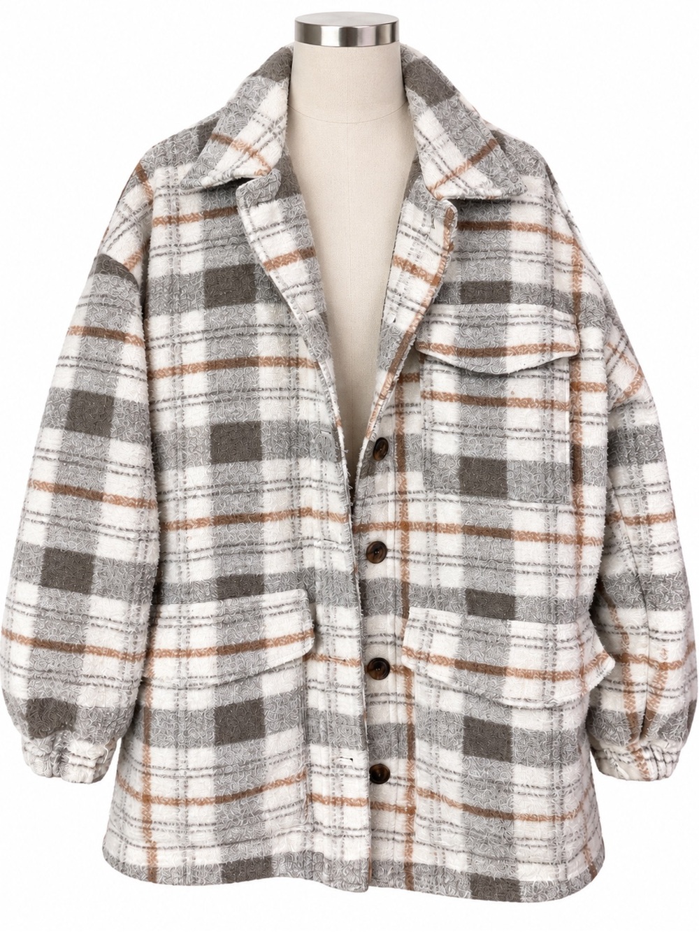 Universal Thread Oversized Plaid Lined Utility Coat Shacket S